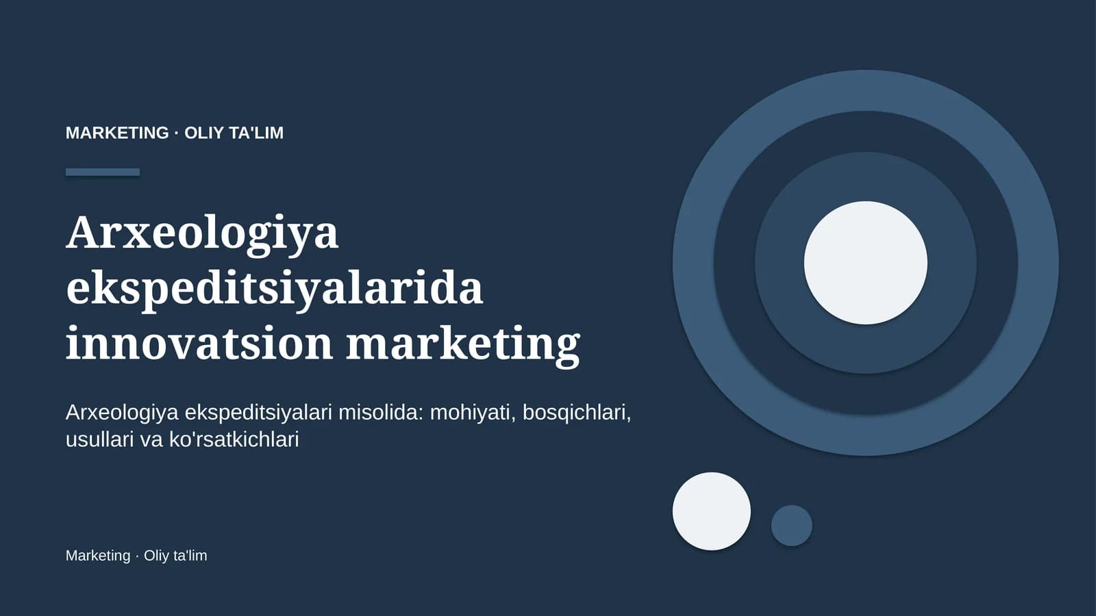 Arxeologiya ekspeditsiyalarida innovatsion marketing