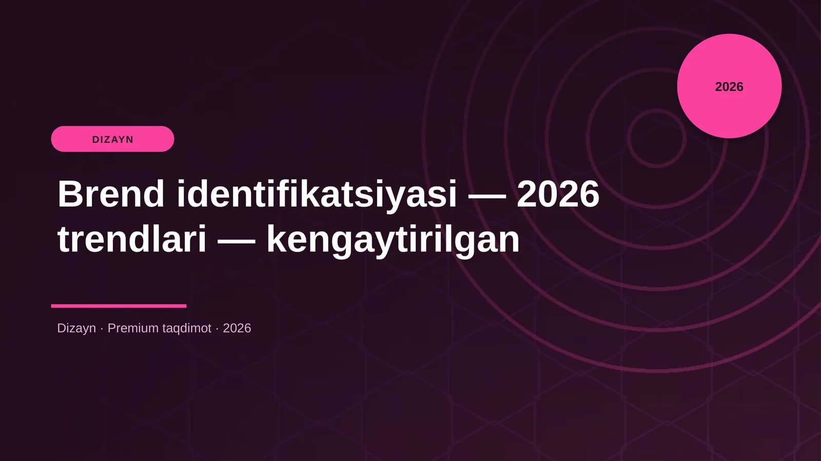 Brend identifikatsiyasi — 2026 trendlari — kengaytirilgan