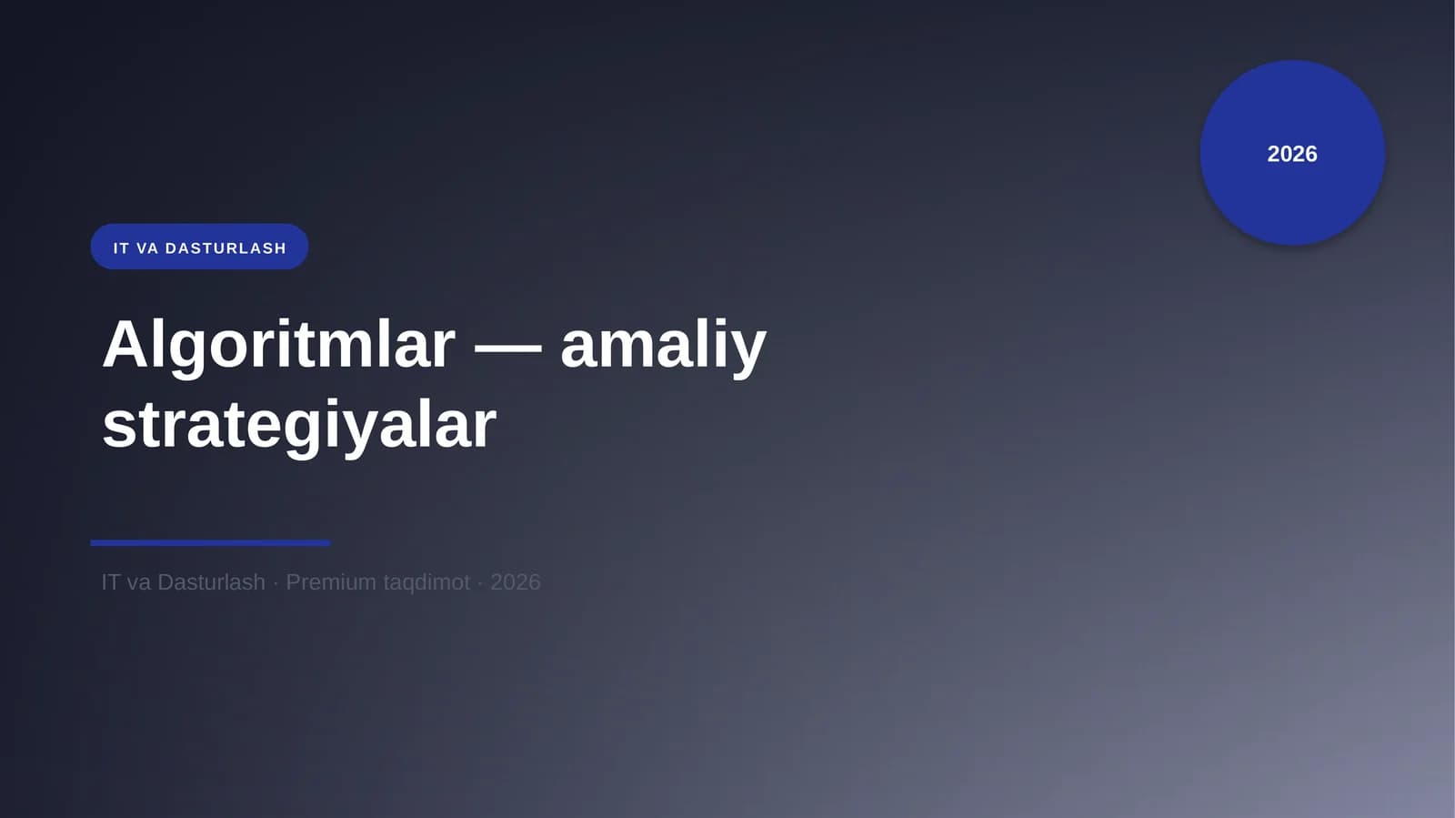 Algoritmlar — amaliy strategiyalar