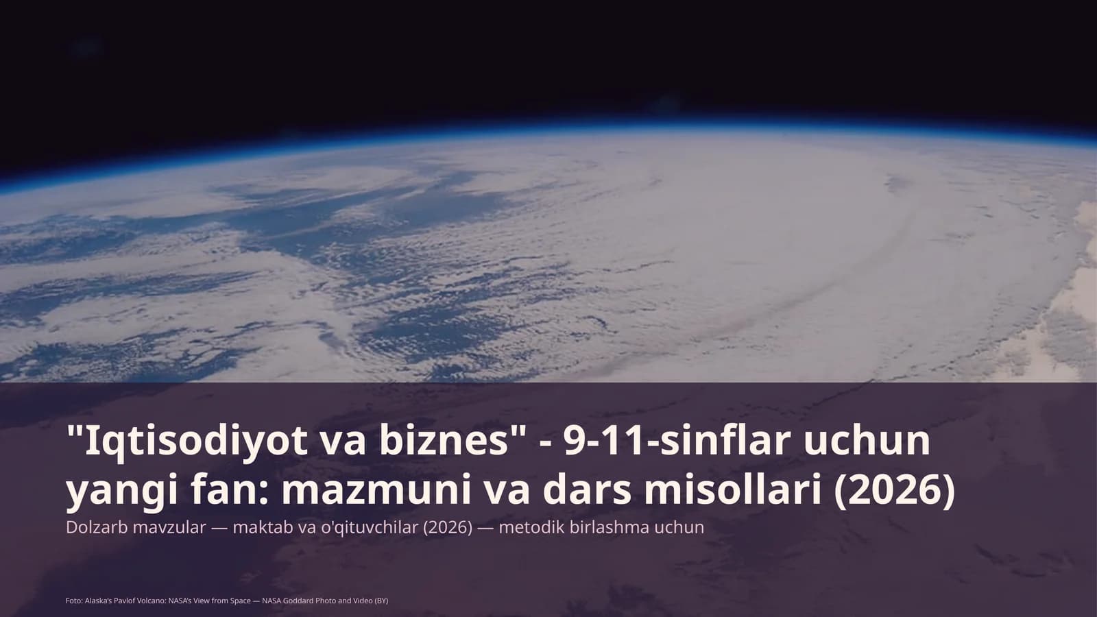 Iqtisodiyot va biznes - 9-11-sinflar uchun yangi fan: mazmuni va dars misollari