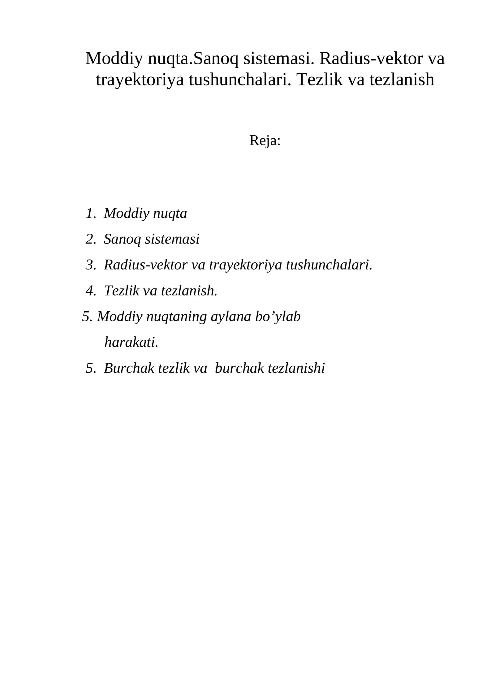 Moddiy nuqta