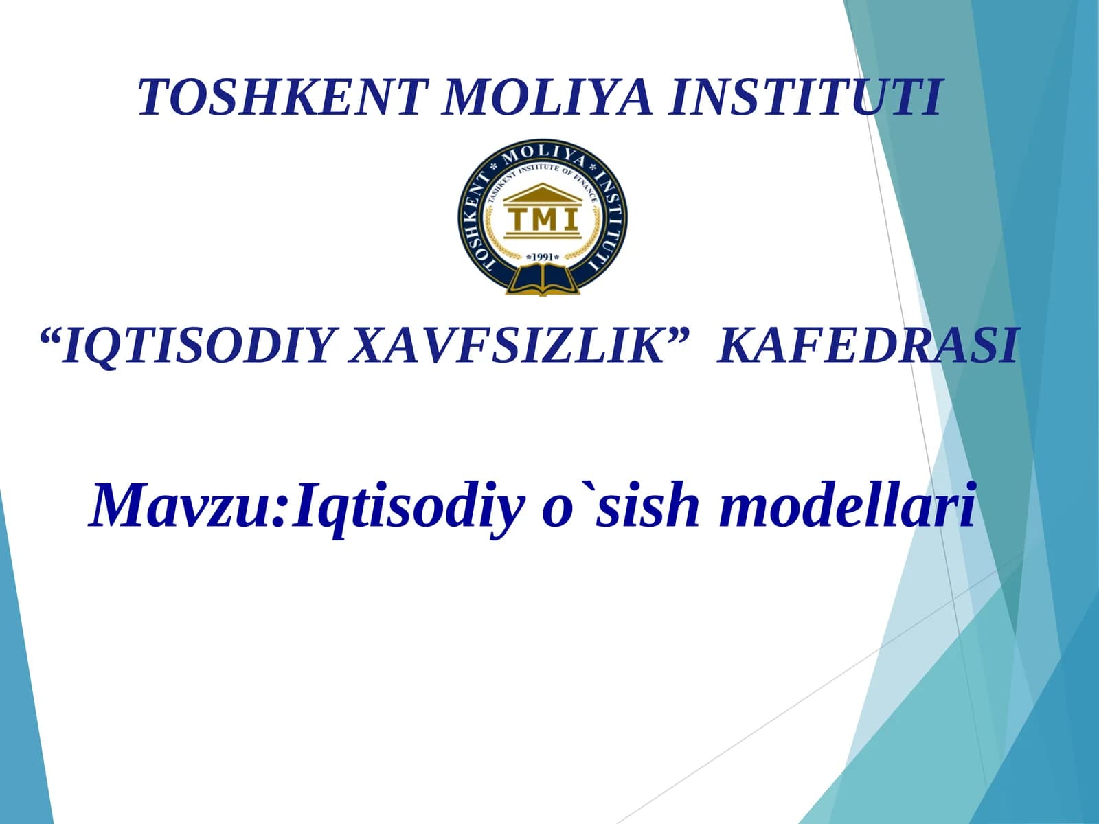 Iqtisodiy o`sish modellari