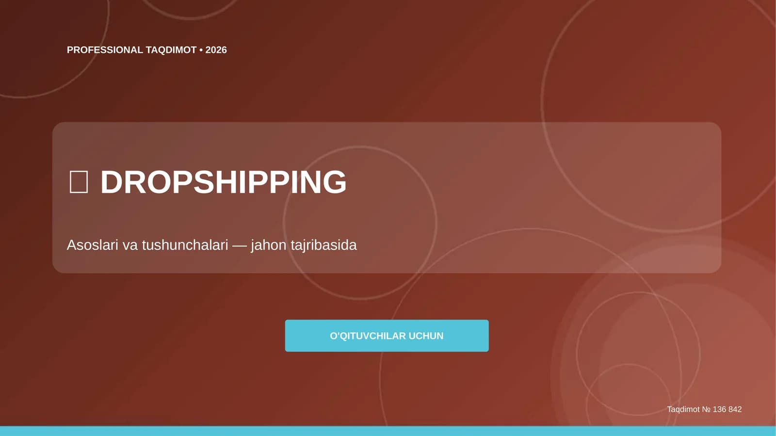 Dropshipping: asoslari va tushunchalari (jahon tajribasida) [o'qituvchilar uchun]