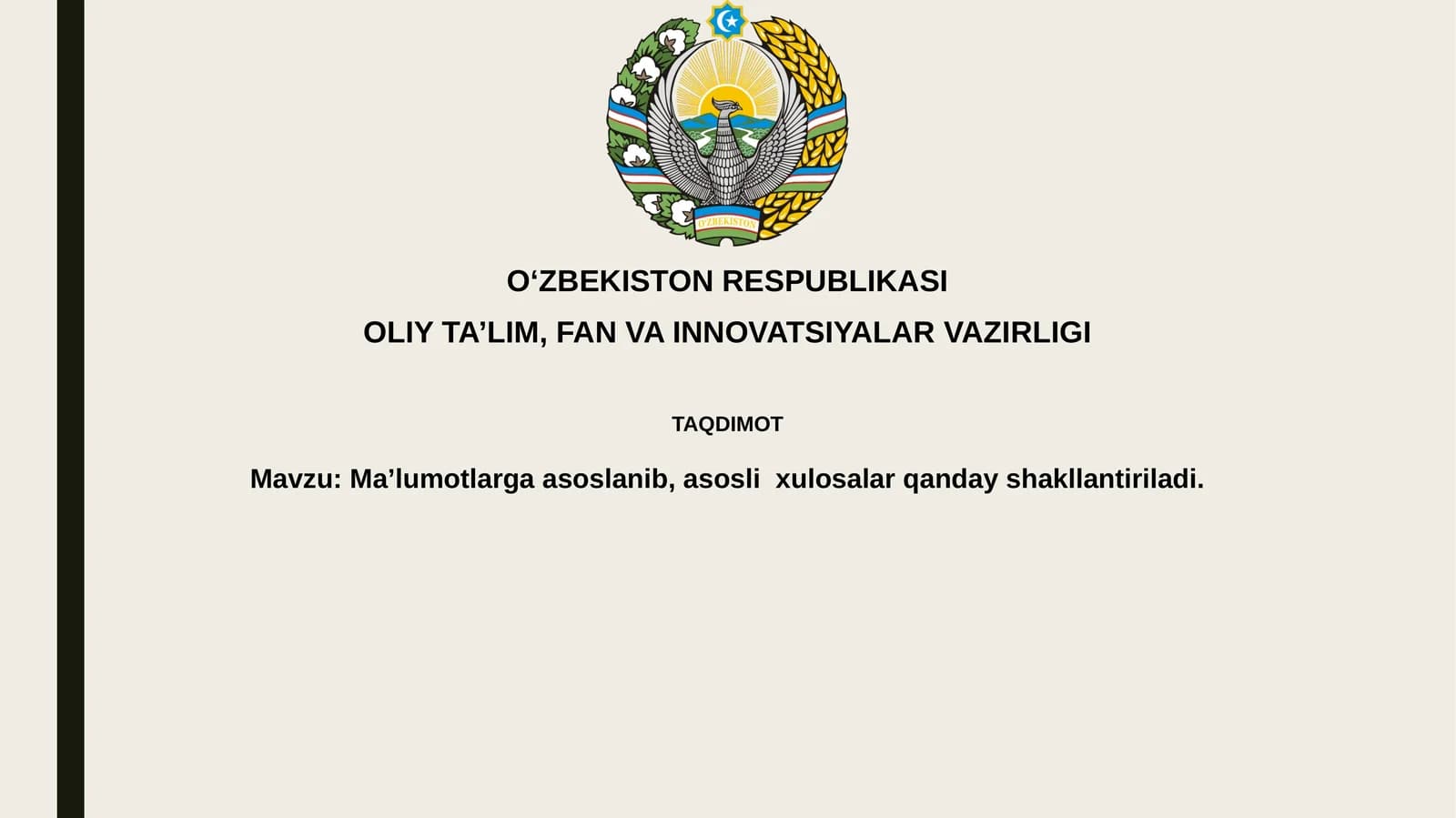 Maʼlumotlargaasoslanib,asoslixulosalarqandayshakllantiriladi