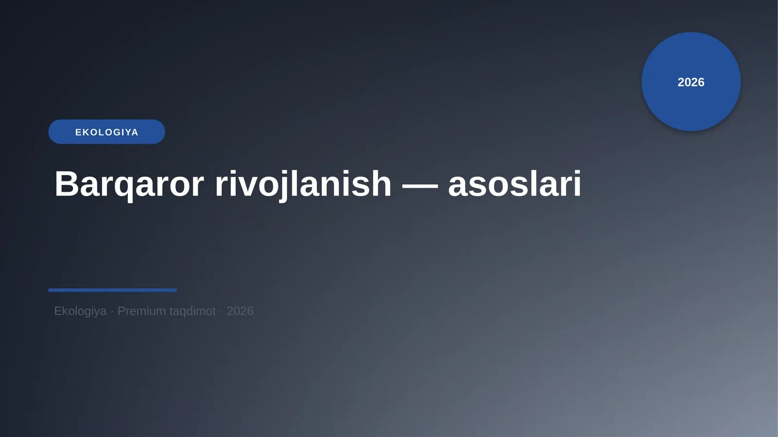 Barqaror rivojlanish — asoslari