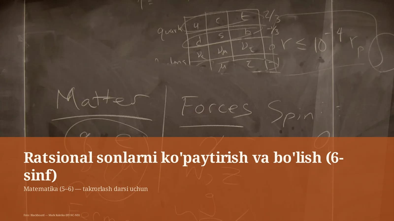 Ratsional sonlarni ko'paytirish va bo'lish (6-sinf)