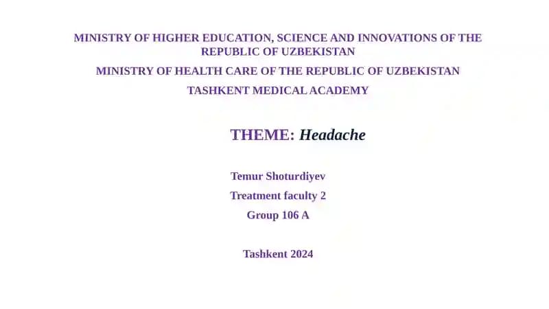 Headache Treatment