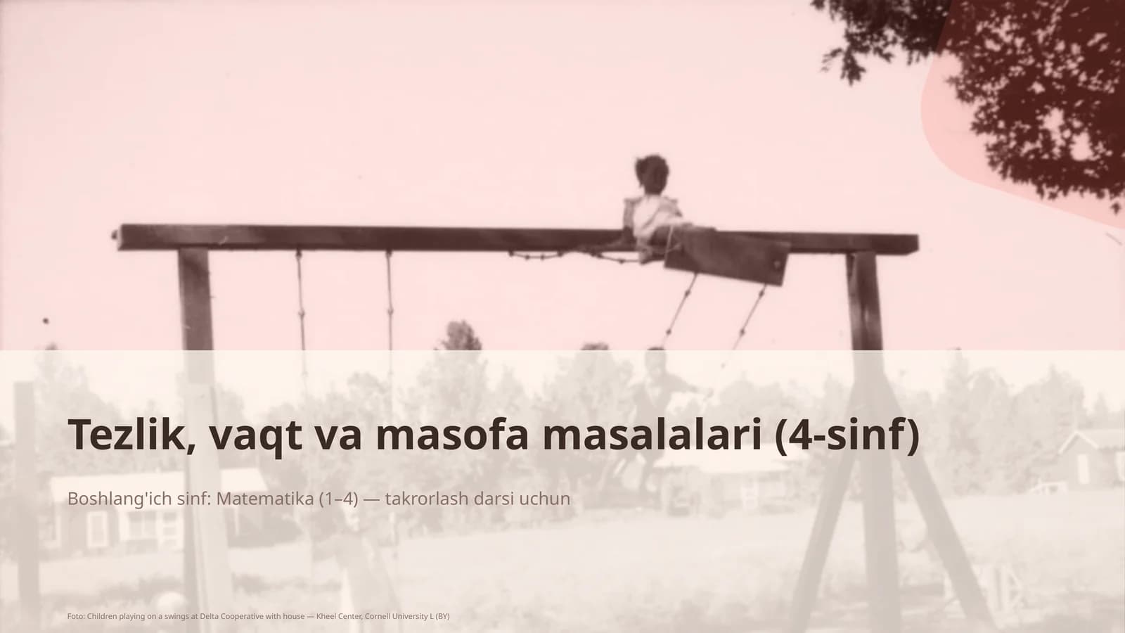 Tezlik, vaqt va masofa masalalari (4-sinf)