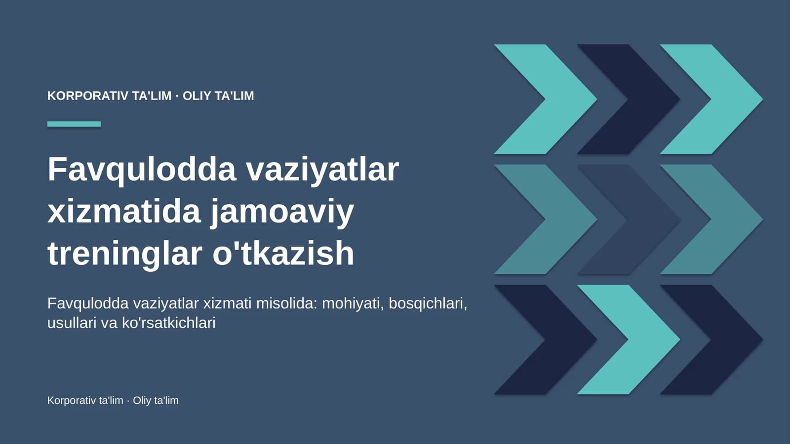Favqulodda vaziyatlar xizmatida jamoaviy treninglar o'tkazish