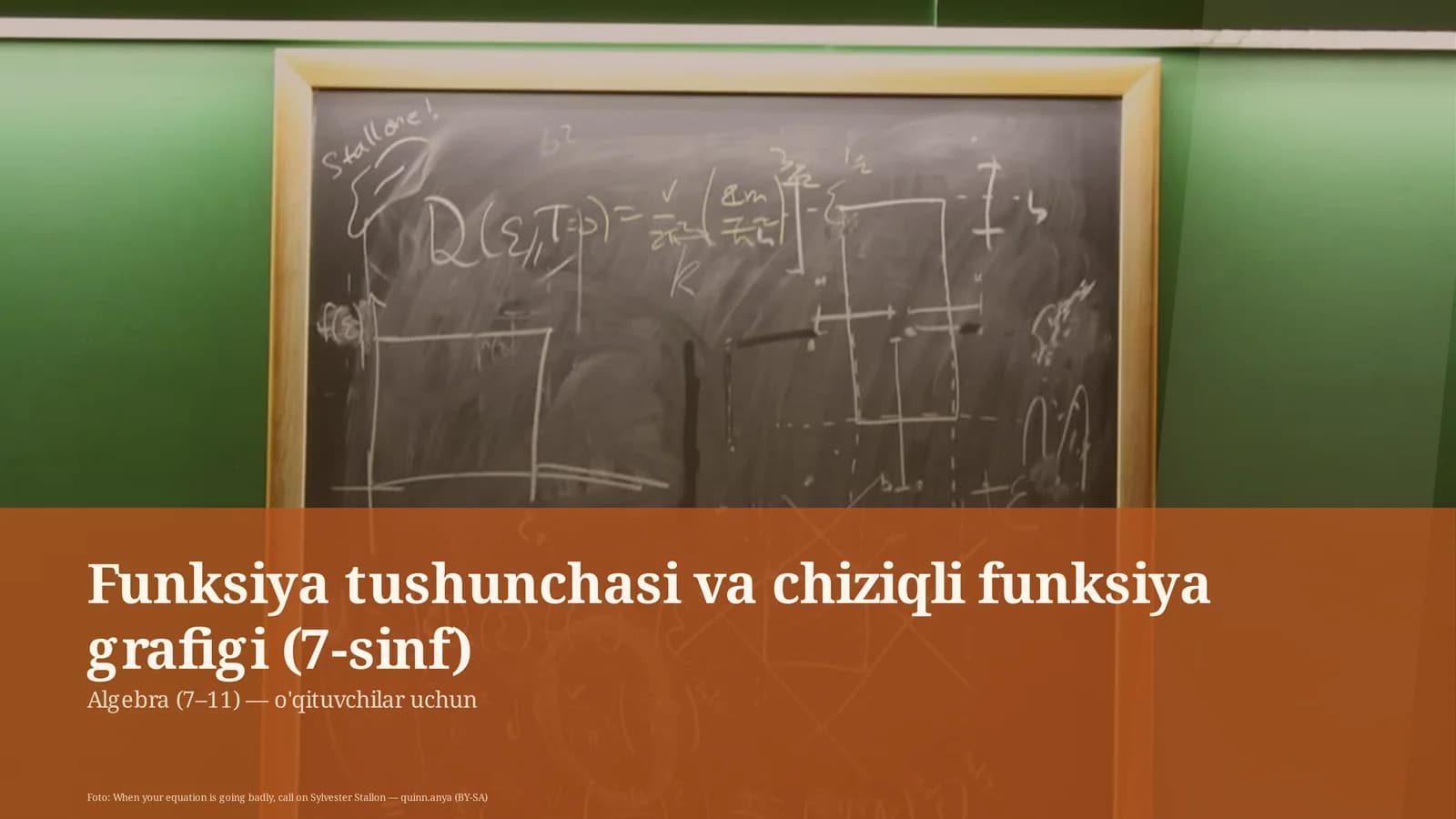 Funksiya tushunchasi va chiziqli funksiya grafigi (7-sinf)