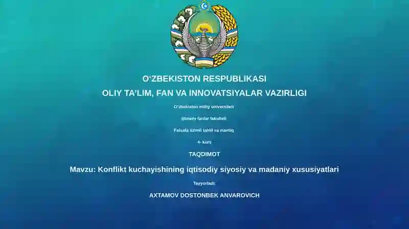 Konflikt kuchayishining iqtisodiy siyosiy va madaniy xususiyatlari