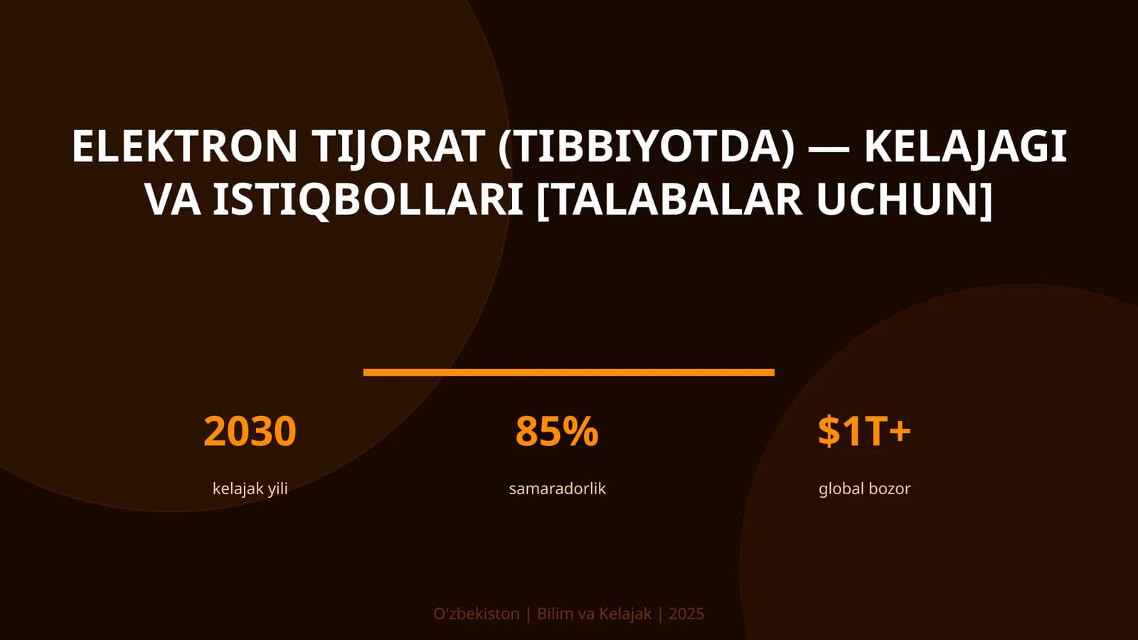 Elektron tijorat (tibbiyotda) — kelajagi va istiqbollari [talabalar uchun]