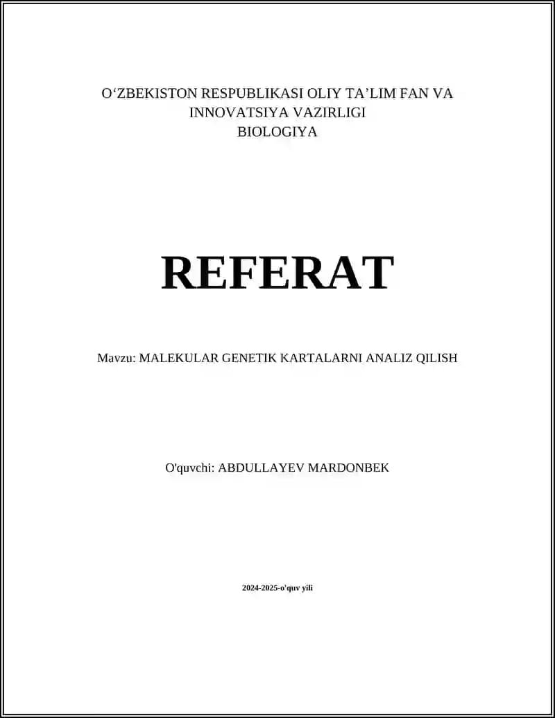 MALEKULAR GENETIK KARTALARNI ANALIZ QILISH