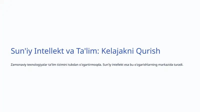 Sun'iy Intellekt Nima va Nega Muhim?