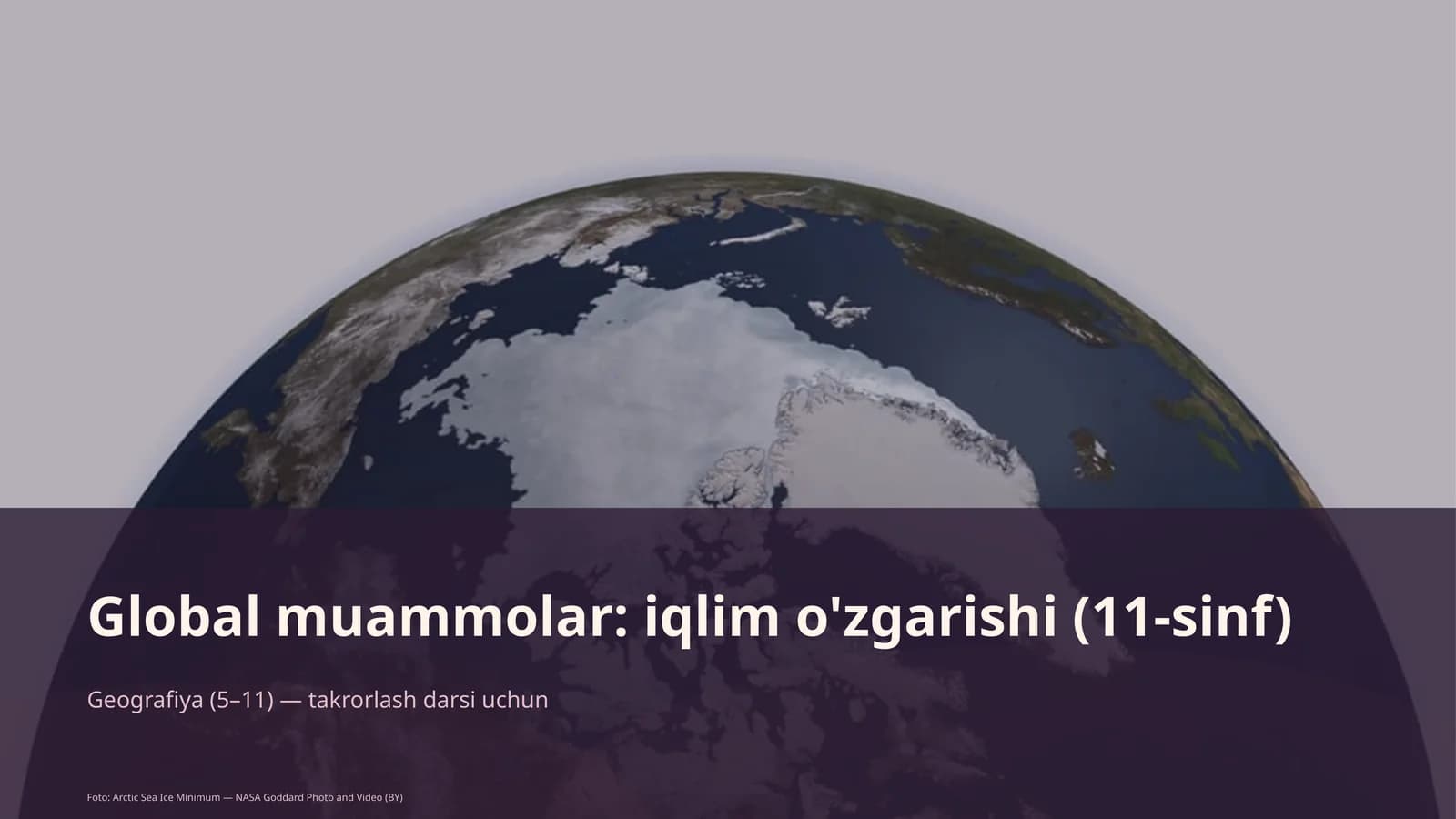 Global muammolar: iqlim o'zgarishi (11-sinf)