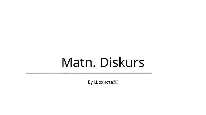 Matn. Diskurs