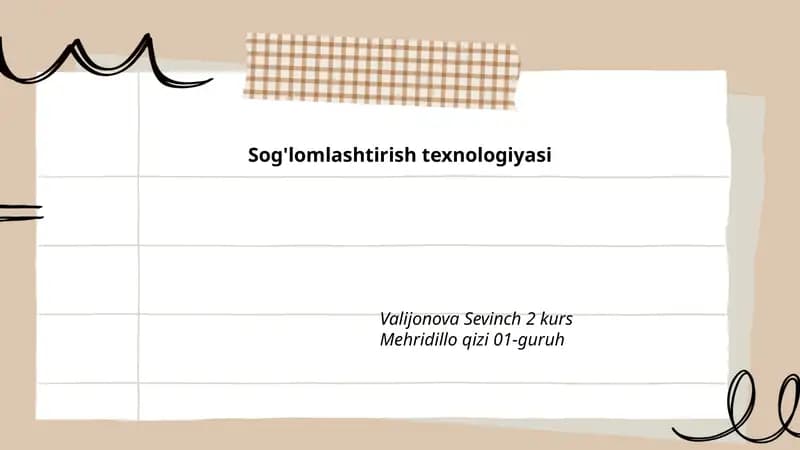 Sog'lomlashtirish texnologiyasi
