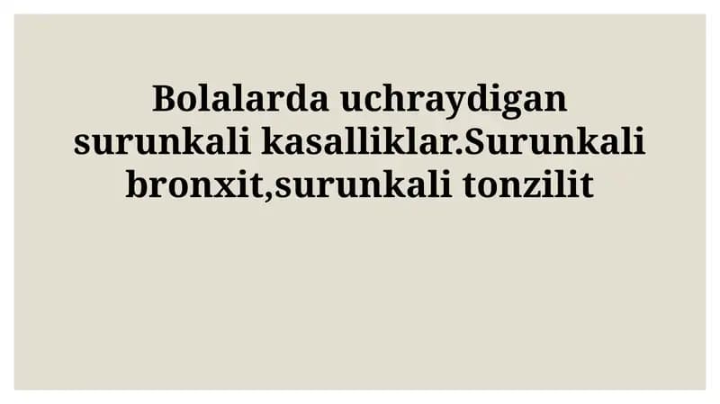 Surunkali tonzillitni diagnostika qilish usullari