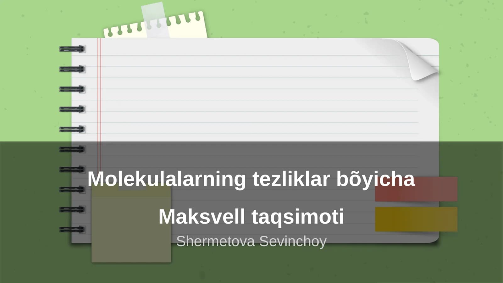 Molekulalarning tezliklar bõyicha Maksvell taqsimoti