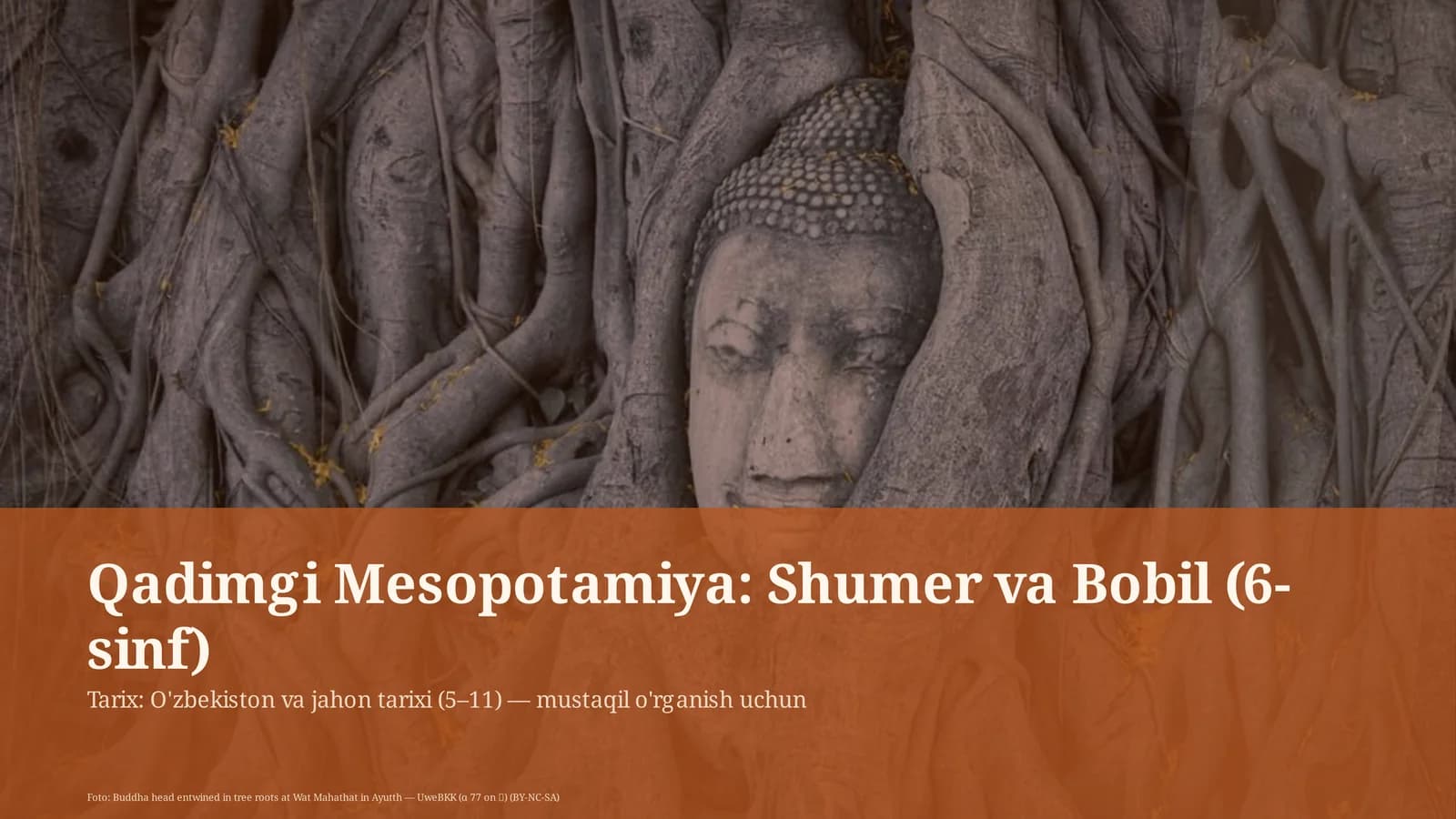 Qadimgi Mesopotamiya: Shumer va Bobil (6-sinf)