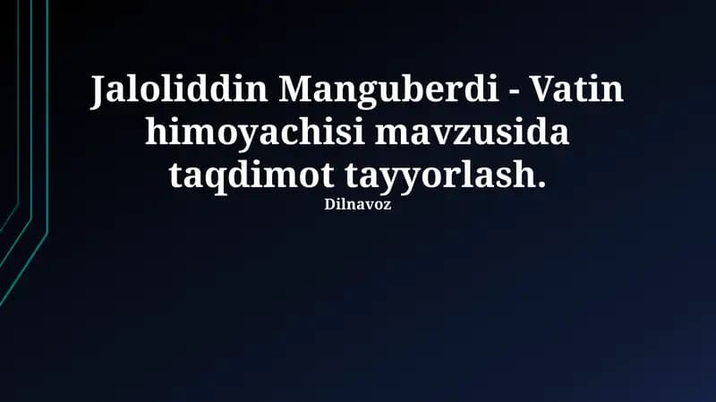 Vatin himoyachisi mavzusida taqdimot tayyorlash