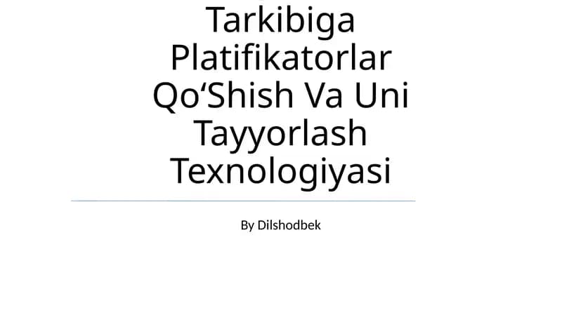Beton Qorishmasi Tarkibiga Platifikatorlar QoʻShish Va Uni Tayyorlash Texnologiyasi