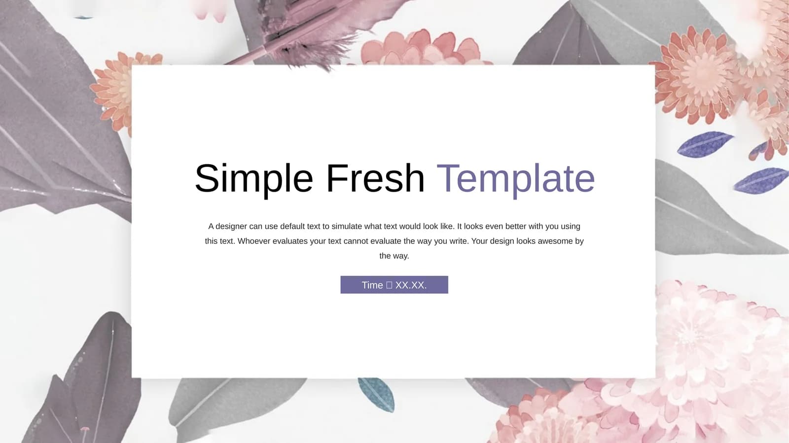 Simple FreshTemplate
