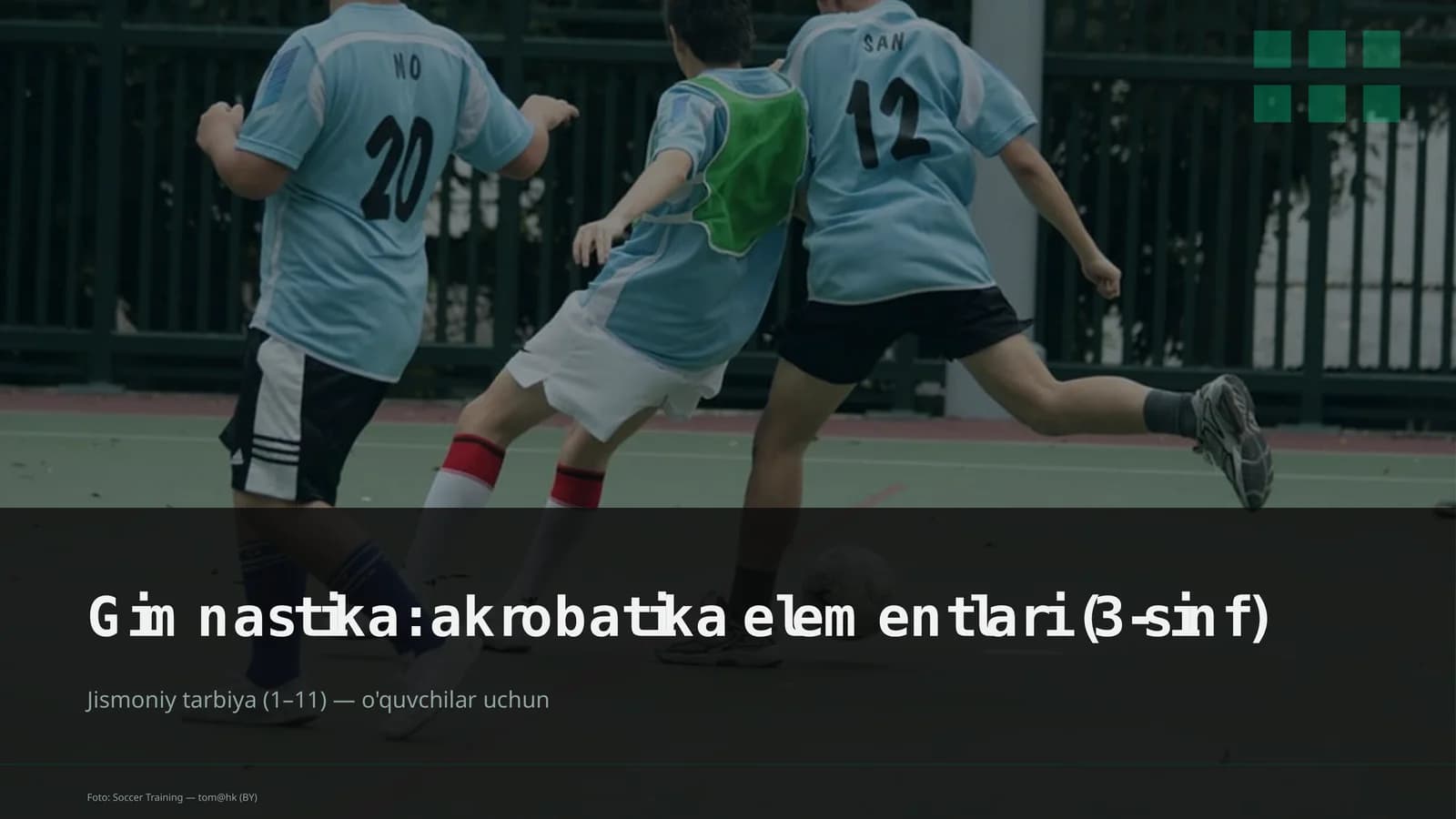 Gimnastika: akrobatika elementlari (3-sinf)