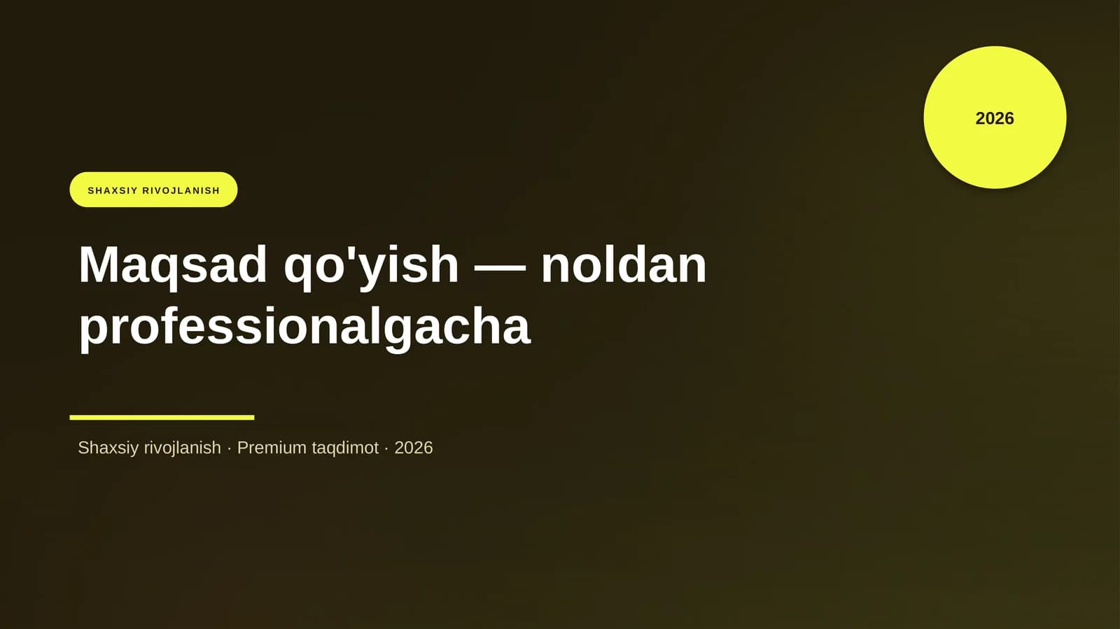 Maqsad qo'yish — noldan professionalgacha