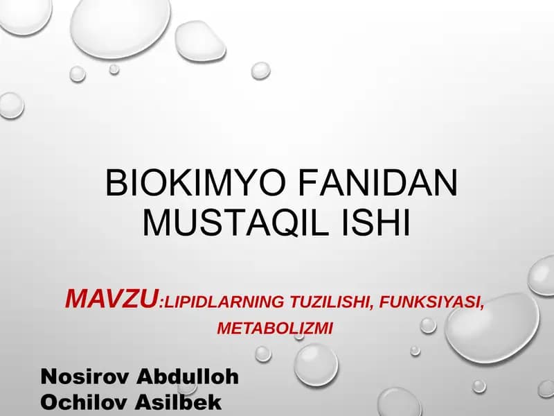 Lipidlar almashinuvi