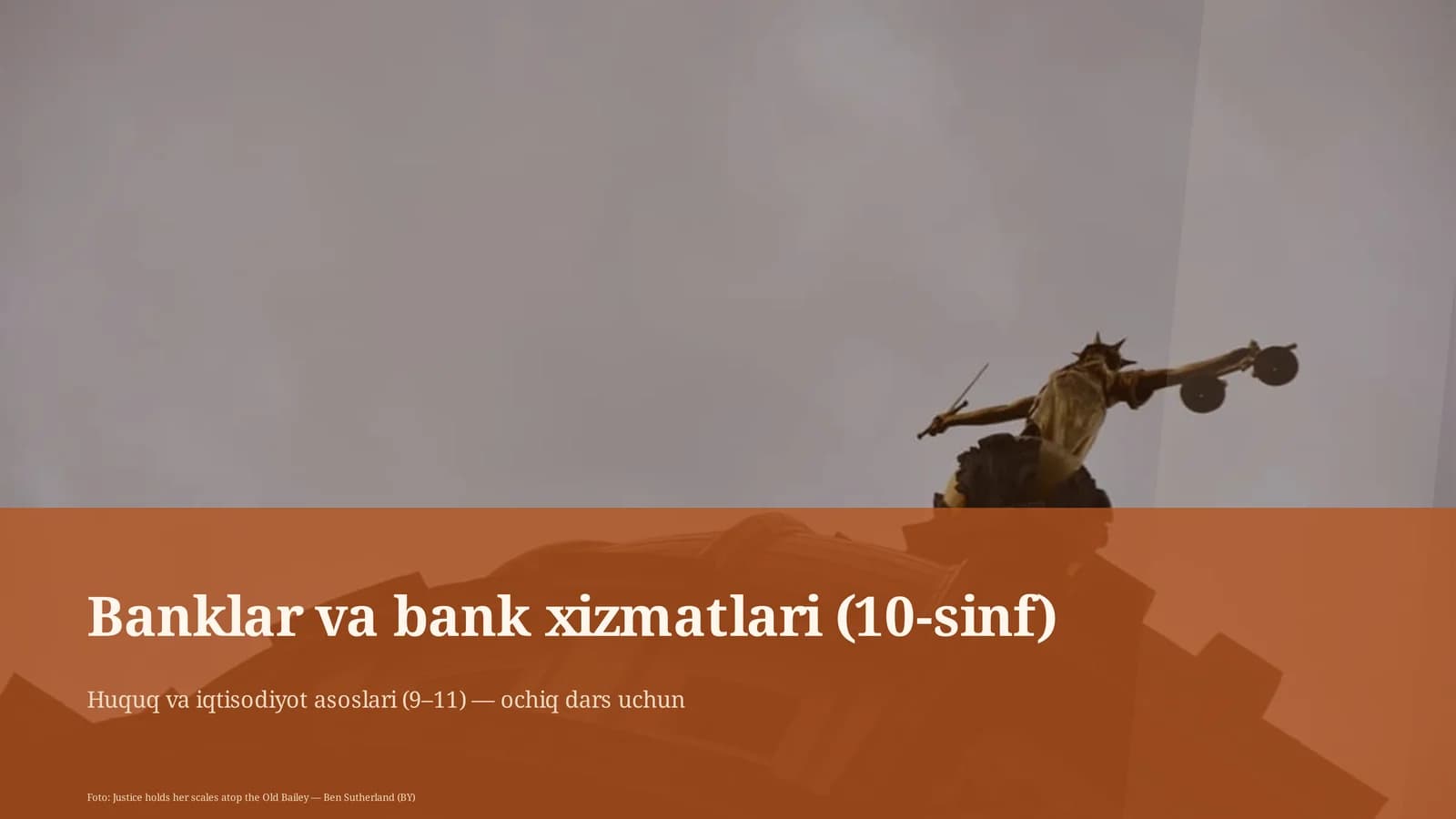 Banklar va bank xizmatlari (10-sinf)