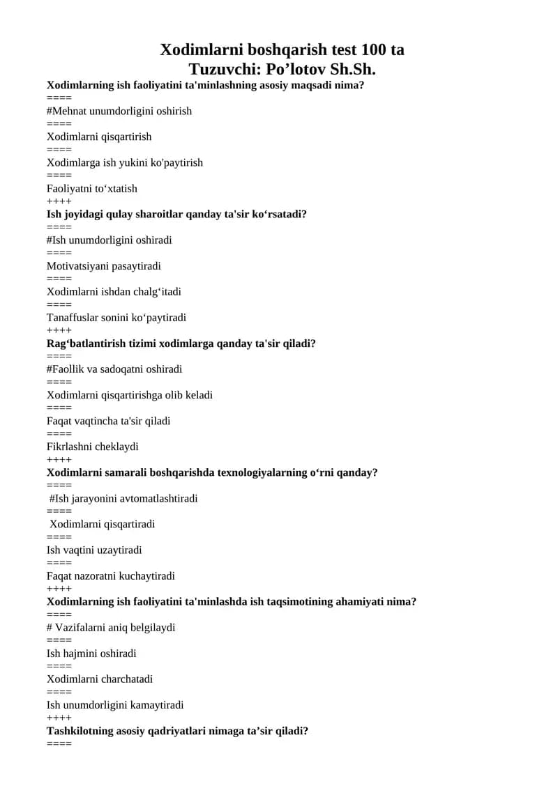 Mehnat unumdorligini oshirish