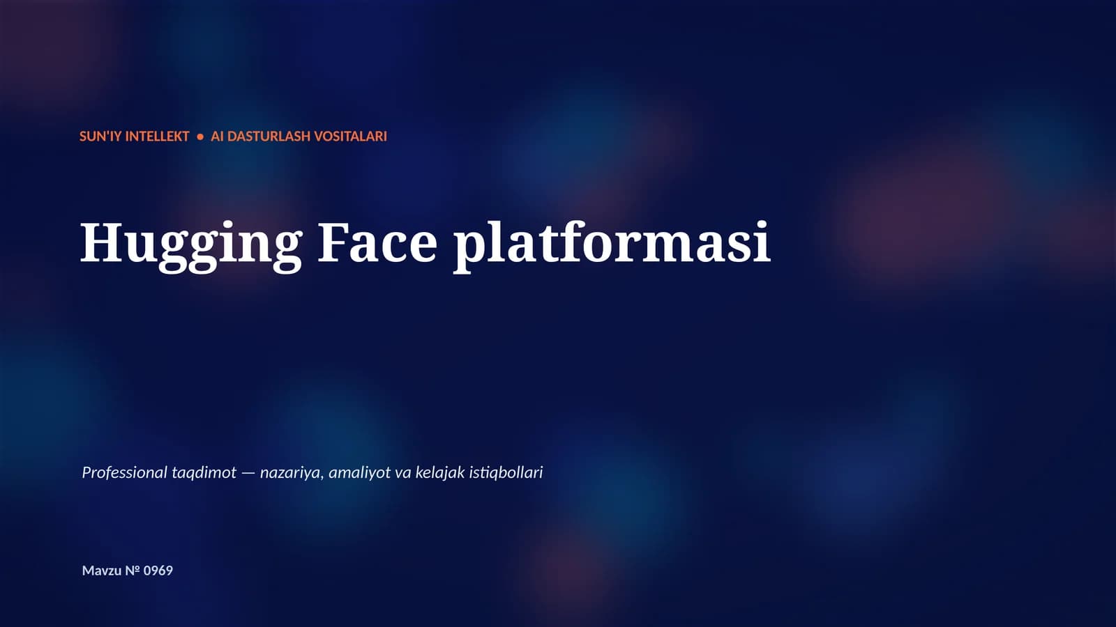SUN'IY INTELLEKT • AI DASTURLASH VOSITALARI