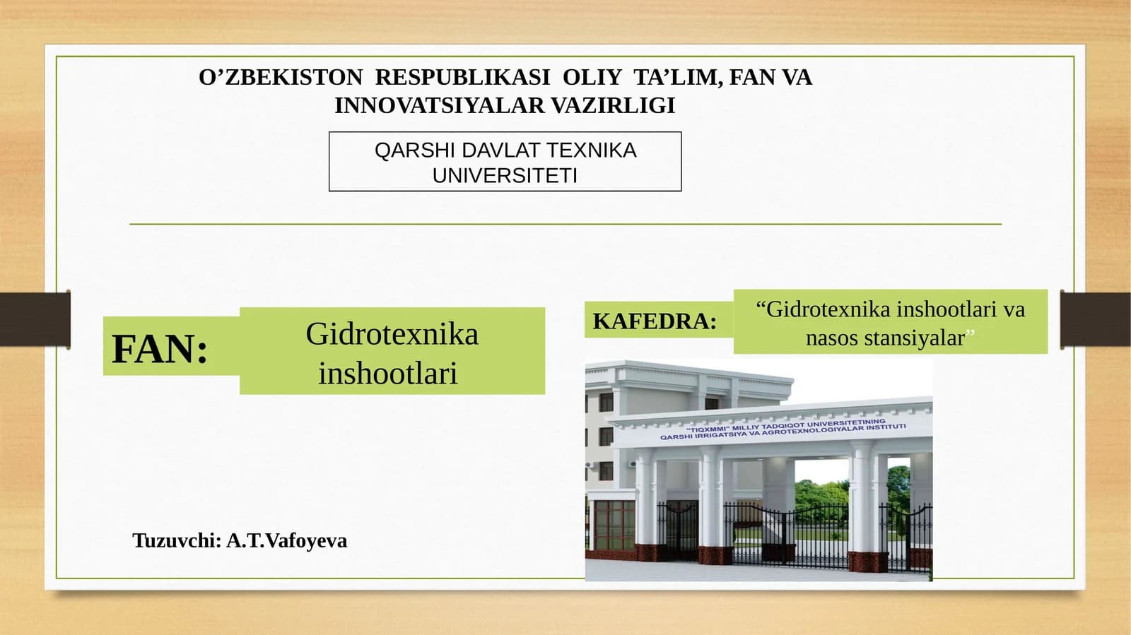Yopiq rostlovchi inshootlarning bo ‘ylama va ko ‘ndalang qirqimlari