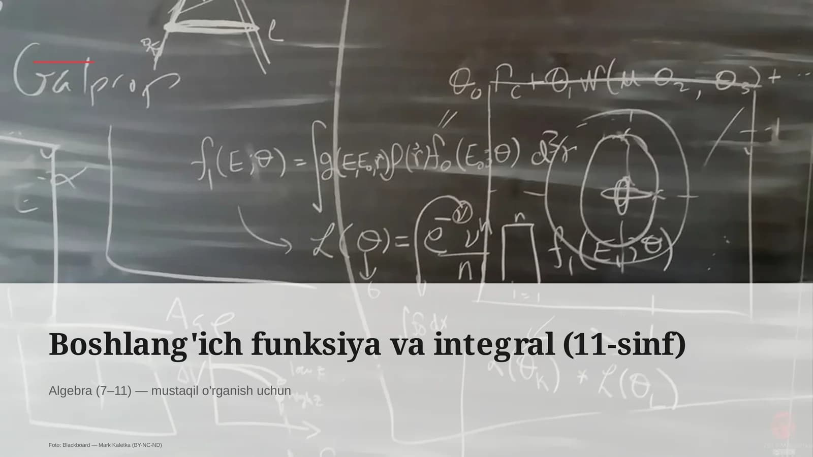Boshlang'ich funksiya va integral (11-sinf)