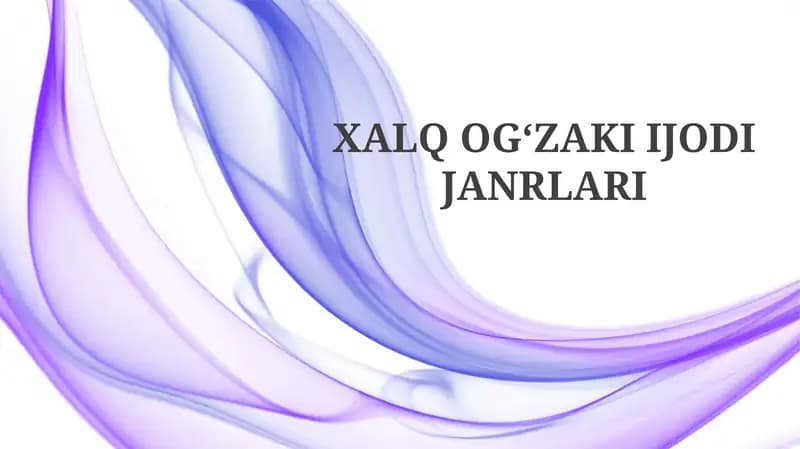 Marosimlar va Tomoshalar Janrlari