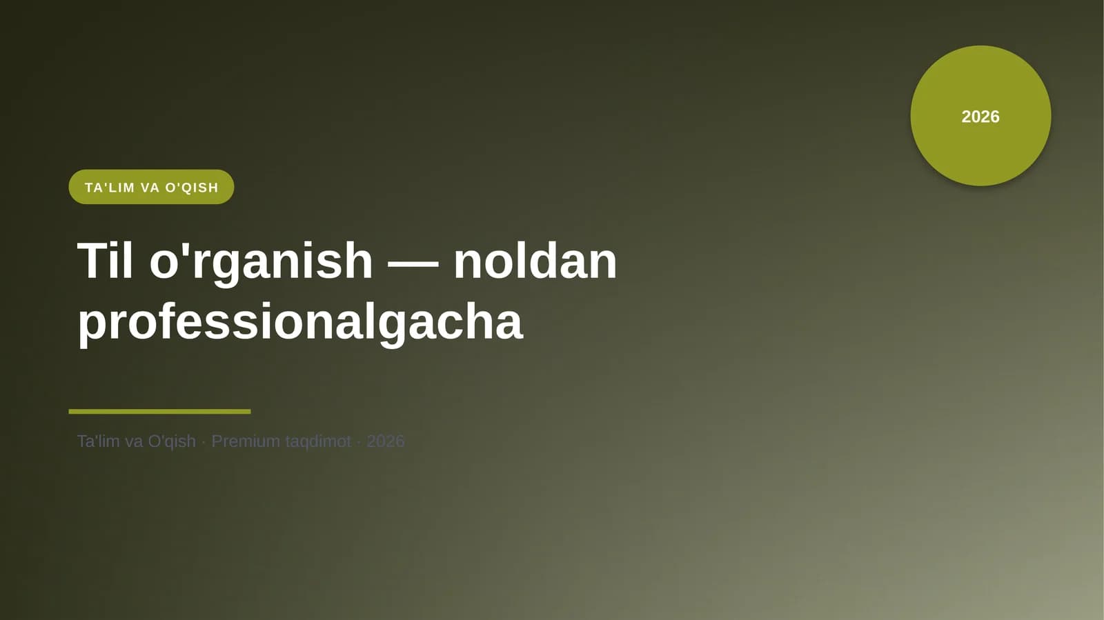 Til o'rganish — noldan professionalgacha