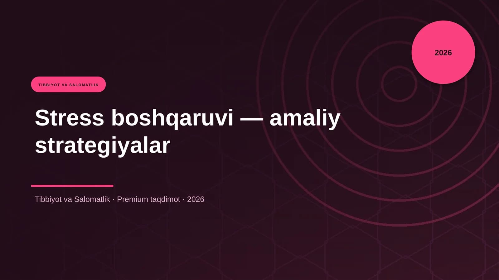 Stress boshqaruvi — amaliy strategiyalar
