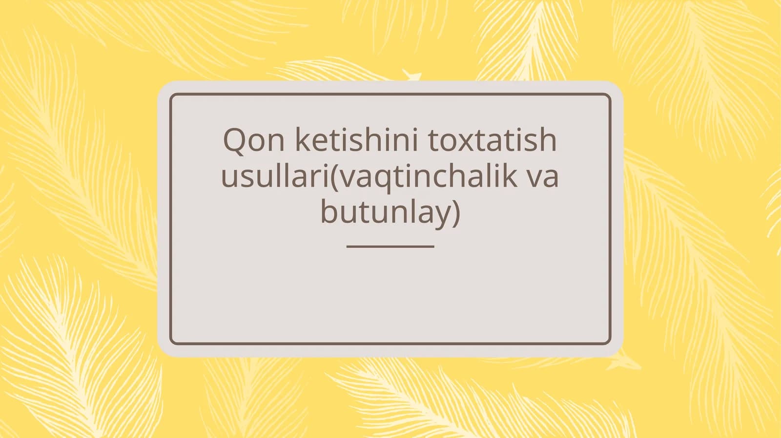 Qon ketishini toxtatish usullari(vaqtinchalik va butunlay)