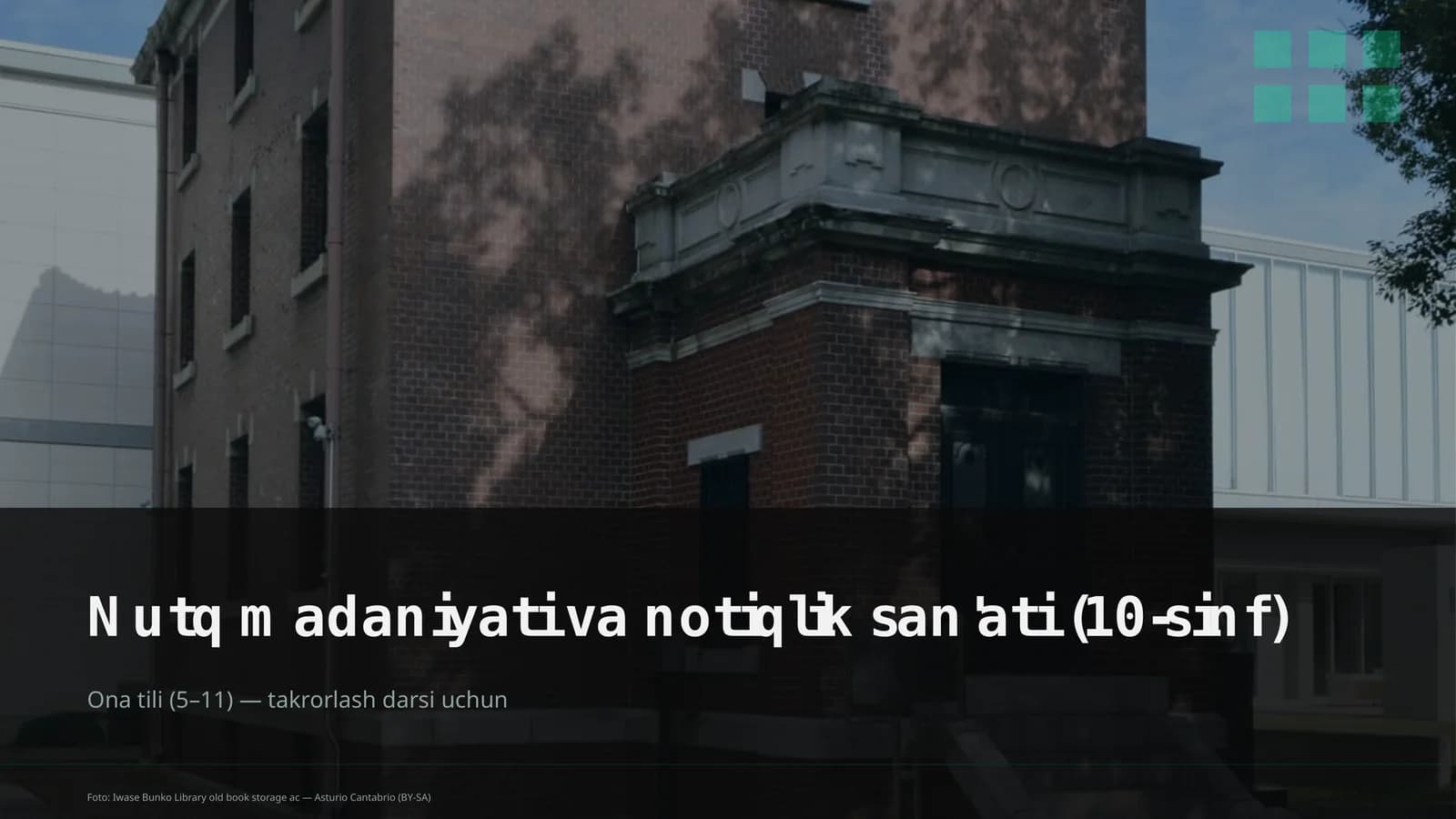 Nutq madaniyati va notiqlik san'ati (10-sinf)