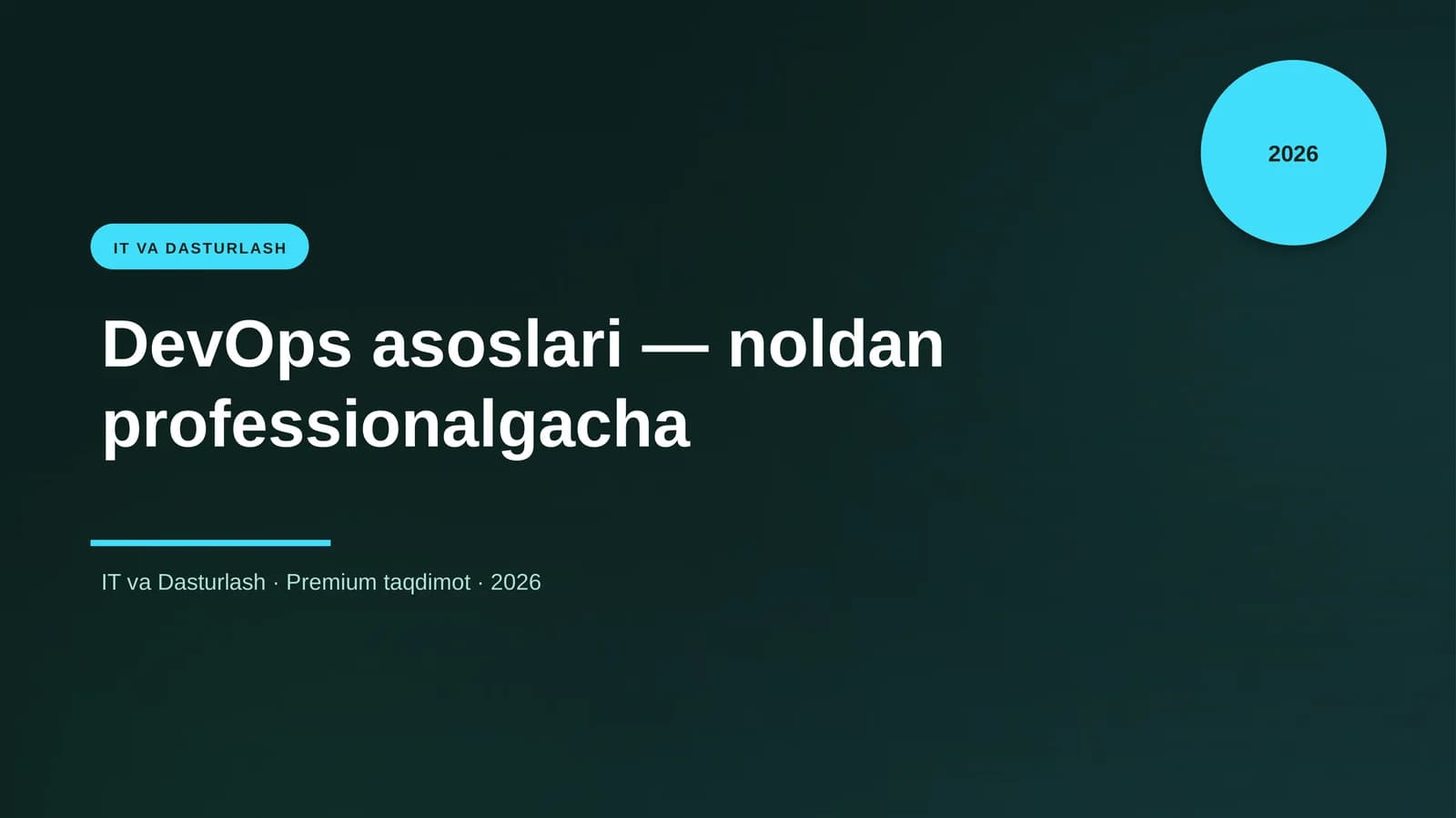 DevOps asoslari — noldan professionalgacha