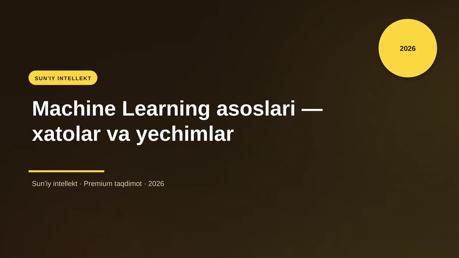 Machine Learning asoslari — xatolar va yechimlar