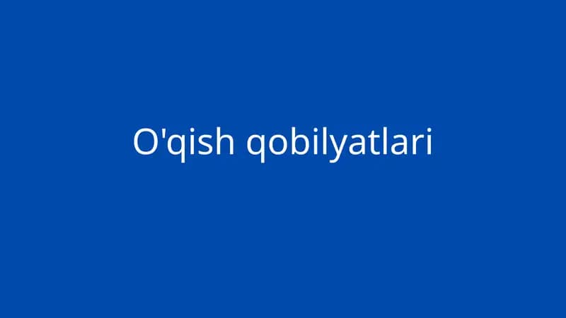 O'qish qobilyatlari