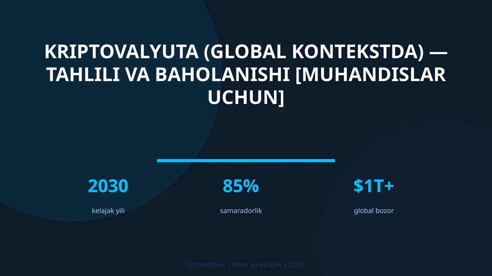 KRIPTOVALYUTA (GLOBAL KONTEKSTDA) — TAHLILI VA BAHOLANISHI [MUHANDISLAR UCHUN]