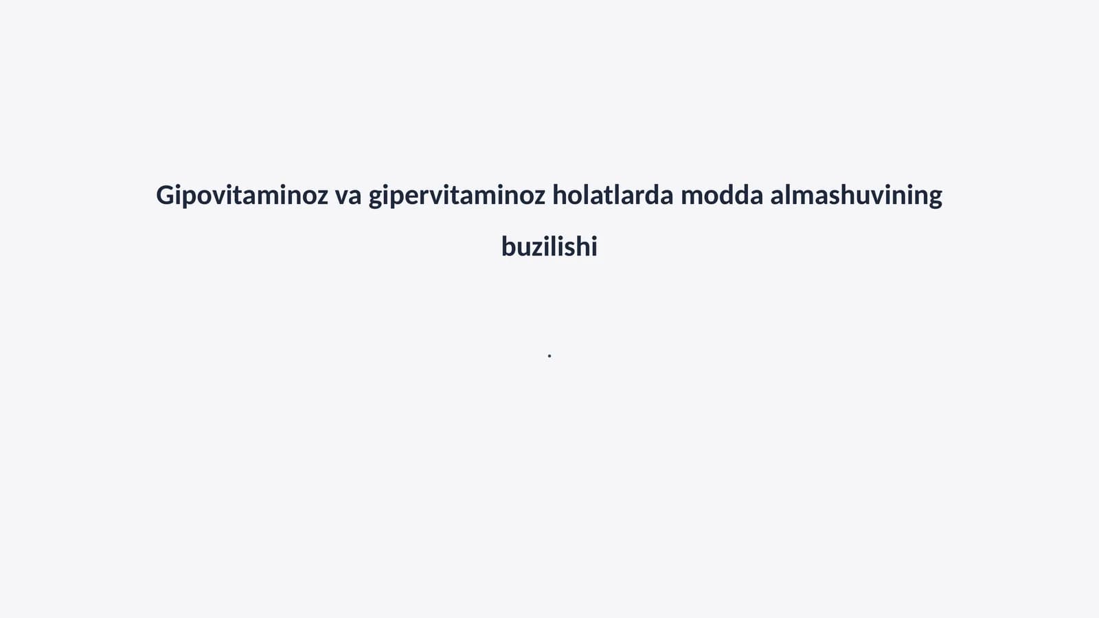 Modda almashuvining buzilishi