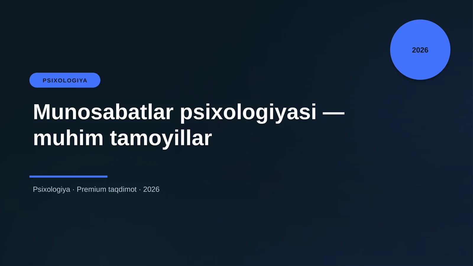 Munosabatlar psixologiyasi — muhim tamoyillar