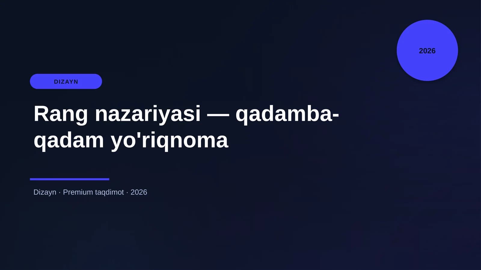 Rang nazariyasi — qadamba-qadam yo'riqnoma