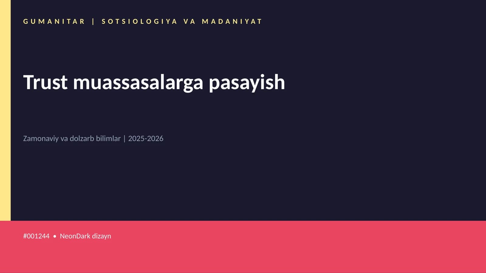 Trust muassasalarga pasayish