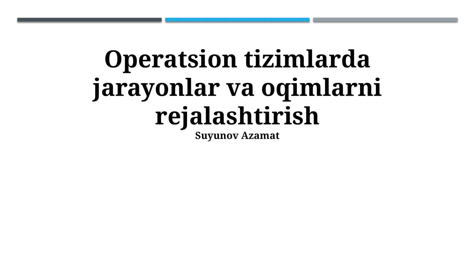 Jarayonlarni Rejalashtirish