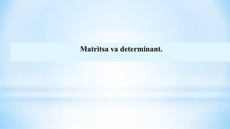 Matritsa va determinant